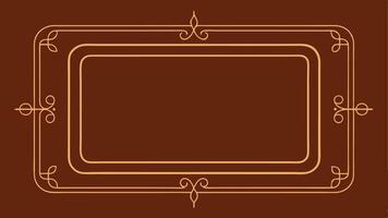 Luxury brown frame background, rectangle ornament brown for invitation or banner design vector