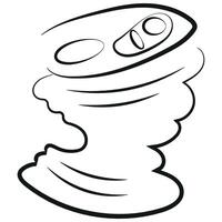 icon of a bent tin can drawn in a black outline, to fight against environmental pollution day vector
