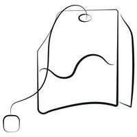 icon of garbage, namely a used tea bag drawn with a black outline, to fight against environmental pollution day vector