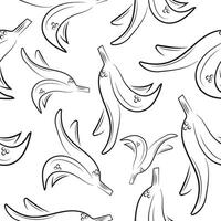 seamless pattern with banana peels drawn in outline, to fight against environmental pollution day vector
