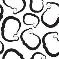 seamless pattern with New Year's icons of Santa's face drawn in line-art style vector