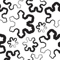 seamless pattern of unusual snowflake Christmas icons drawn in line art style vector