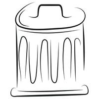 icon of a round garbage can drawn with different contours, to fight against environmental pollution day vector
