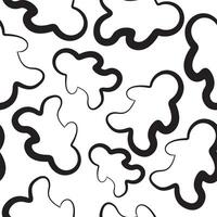 seamless pattern of New Year gingerbread icons drawn in line art style vector