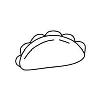 Dumpling in doodle style. isolated on white background vector