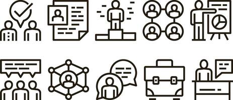 Teamwork thin line icons design vector