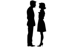 Couple Silhouette in Love - Adorable Romantic Stock Art vector