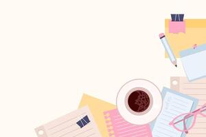 Paper notes frame in flat design vector