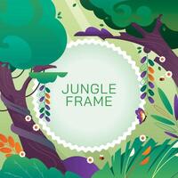 Jungle frame background in gradient style vector