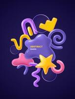 Abstract shapes realistic vertical composition vector