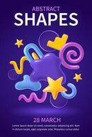 Abstract shapes realistic vertical flyer template vector