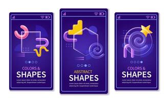 Abstract shapes realistic app interface template vector