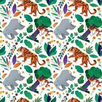 Jungle pattern in gradient style vector