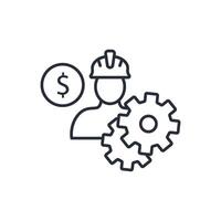worker icon. .Editable stroke.linear style sign for use web design,logo.Symbol illustration. vector