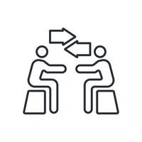 Negotiation icon. .Editable stroke.linear style sign for use web design,logo.Symbol illustration. vector