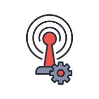 broadcast icon. .Editable stroke.linear style sign for use web design,logo.Symbol illustration. vector