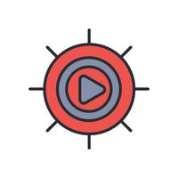 Play icon. .Editable stroke.linear style sign for use web design,logo.Symbol illustration. vector