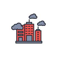 city Pollution icon. .Editable stroke.linear style sign for use web design,logo.Symbol illustration. vector