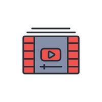 play icon. .Editable stroke.linear style sign for use web design,logo.Symbol illustration. vector
