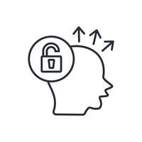 open minded icon. .Editable stroke.linear style sign for use web design,logo.Symbol illustration. vector