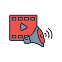 media icon. .Editable stroke.linear style sign for use web design,logo.Symbol illustration. vector