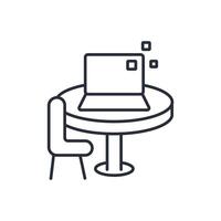 laptop icon. .Editable stroke.linear style sign for use web design,logo.Symbol illustration. vector