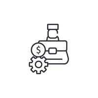 work icon. .Editable stroke.linear style sign for use web design,logo.Symbol illustration. vector