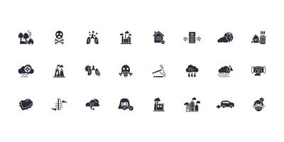 Air Pollution icon set..Editable stroke.linear style sign for use web design,logo.Symbol illustration. vector