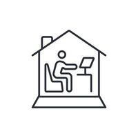 Remote Work icon. .Editable stroke.linear style sign for use web design,logo.Symbol illustration. vector