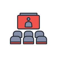 Cinema icon. .Editable stroke.linear style sign for use web design,logo.Symbol illustration. vector