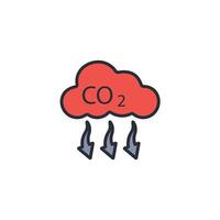 carbon emissions reduction icon. .Editable stroke.linear style sign for use web design,logo.Symbol illustration. vector