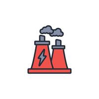 coal power plant icon. .Editable stroke.linear style sign for use web design,logo.Symbol illustration. vector