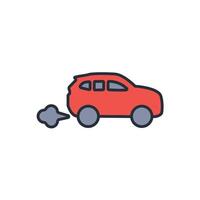 car exhaust icon. .Editable stroke.linear style sign for use web design,logo.Symbol illustration. vector
