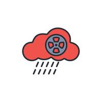 acid rain icon. .Editable stroke.linear style sign for use web design,logo.Symbol illustration. vector