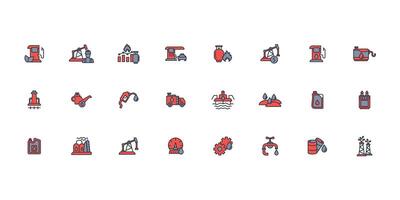 Oil and Gas icon set..Editable stroke.linear style sign for use web design,logo.Symbol illustration. vector