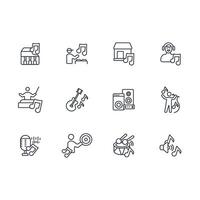 music icon. .Editable stroke.linear style sign for use web design,logo.Symbol illustration. vector