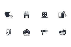 Air icon set..Editable stroke.linear style sign for use web design,logo.Symbol illustration. vector
