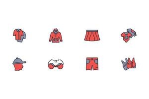 Clothes icon set..Editable stroke.linear style sign for use web design,logo.Symbol illustration. vector