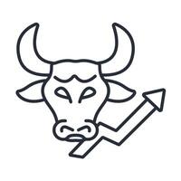bull market icon. .Editable stroke.linear style sign for use web design,logo.Symbol illustration. vector