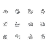 grocery icon set..Editable stroke.linear style sign for use web design,logo.Symbol illustration. vector