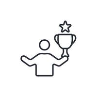 winner icon. .Editable stroke.linear style sign for use web design,logo.Symbol illustration. vector