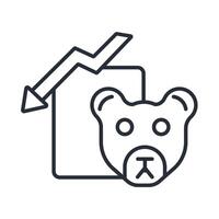bear market icon. .Editable stroke.linear style sign for use web design,logo.Symbol illustration. vector