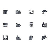 storage icon set..Editable stroke.linear style sign for use web design,logo.Symbol illustration. vector