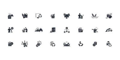 Waste icon set..Editable stroke.linear style sign for use web design,logo.Symbol illustration. vector