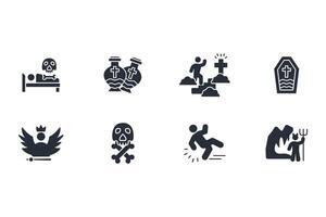 death icon set..Editable stroke.linear style sign for use web design,logo.Symbol illustration. vector