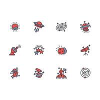 Astronomy icon set..Editable stroke.linear style sign for use web design,logo.Symbol illustration. vector