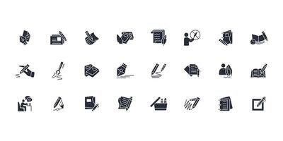 writing icon set..Editable stroke.linear style sign for use web design,logo.Symbol illustration. vector