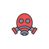 Gas mask icon. .Editable stroke.linear style sign for use web design,logo.Symbol illustration. vector