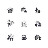 Celebrate icon set..Editable stroke.linear style sign for use web design,logo.Symbol illustration. vector