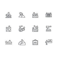 Landscape icon set..Editable stroke.linear style sign for use web design,logo.Symbol illustration. vector